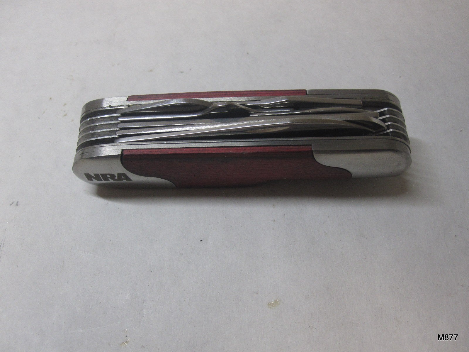 NRA CM1300695 Wood Handle Stainless Steel Folding Multi-Tool