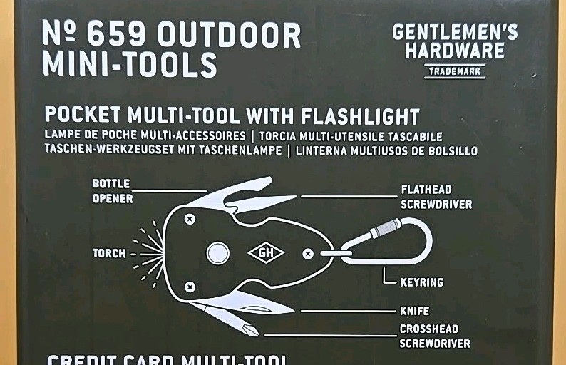 Gentlemen’s Hardware Everyday Outdoor Set of 3 Mini-Tools, Stainless Steel *New