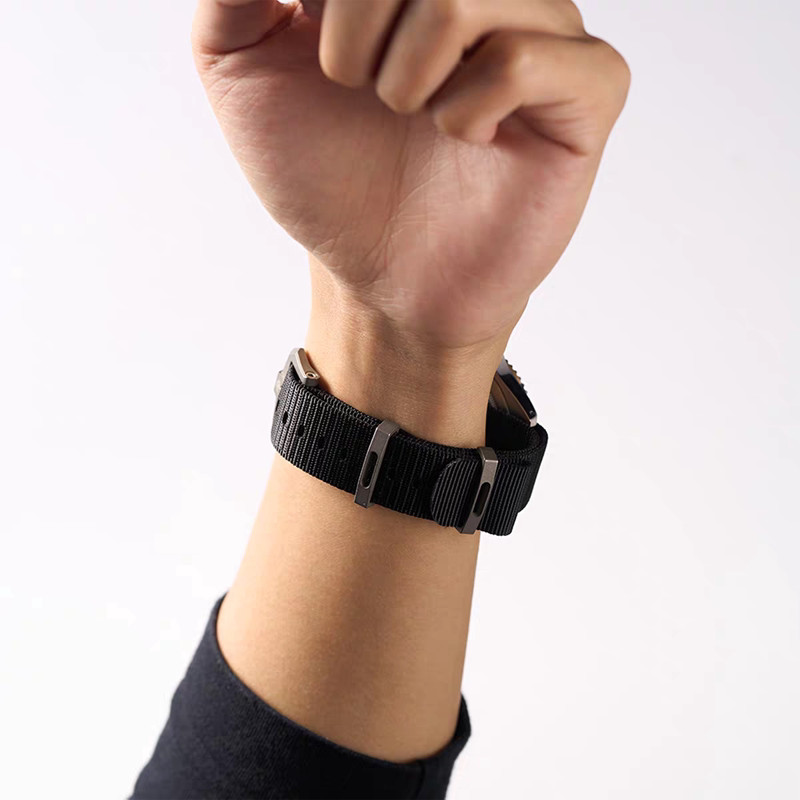 Quick Dry 20mm Titanium Nylon Watch Band Tactical CNC Carved Buckle