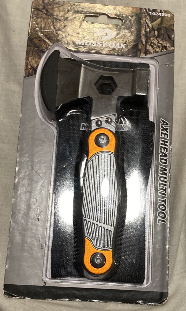 Mossy Oak Mini AXE & Hammer Multi Tool w/ Belt Case 6-1/4” + Survival Beast 0.5