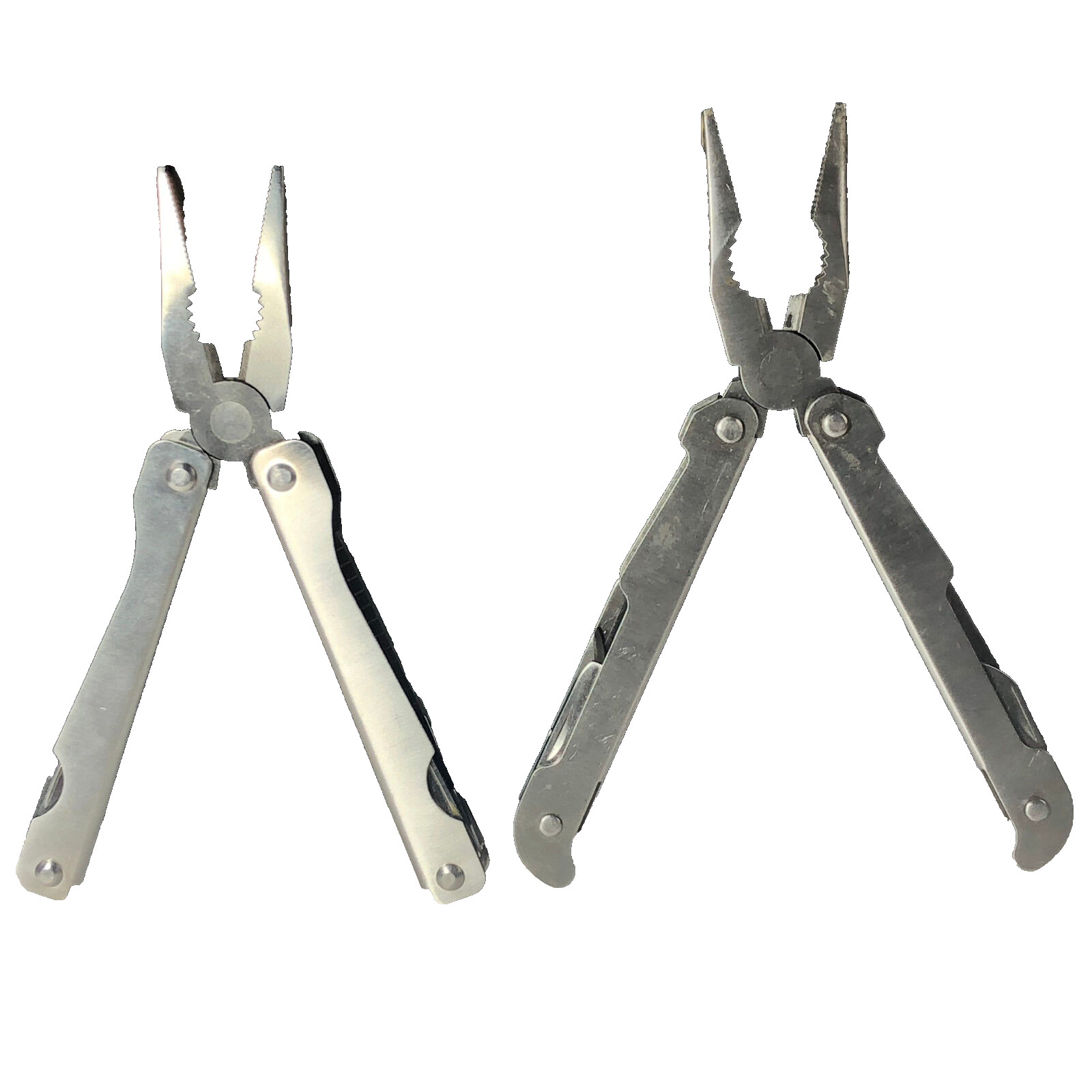 Multi Tool pocket knife folding blade pliers pair lot steel wave silver camping