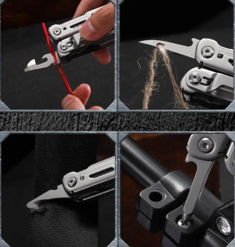 Daicamping DL10 Multi Tool Folding Pocket Knife Sheath Scissors Screw Pliers Can