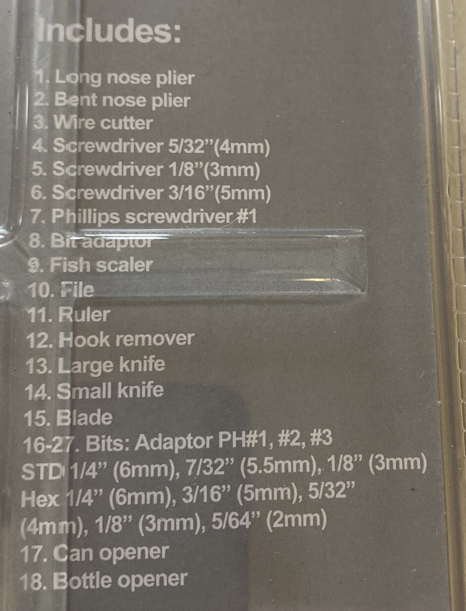 Stainless SteelMulti Tool Pliers 29-in-1, 11 Drill Bits, Pouch Included