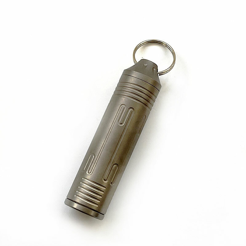 Hot Outdoor EDC TC4 Titanium Keychain Waterproof Box Sealed Medicine Bottle