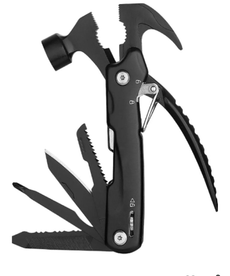 12-in-1 Stainless Steel Multifunctional Claw Hammer Emergency Survival Tool