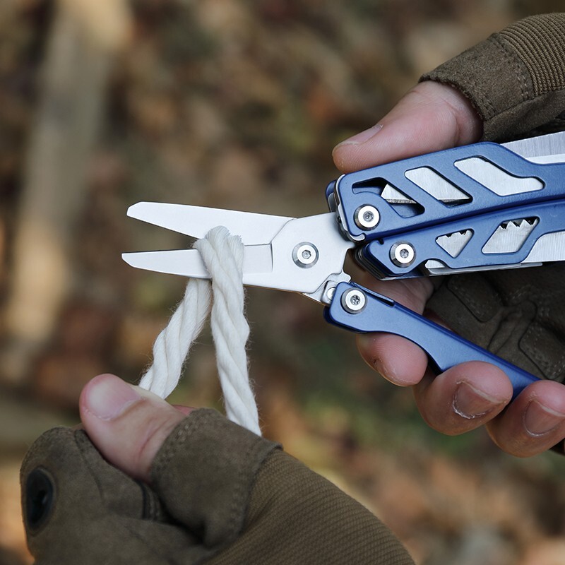 NexTool Flagship Pro Multi Tool Blue Stainless Steel Handles Belt/Cord Cutter