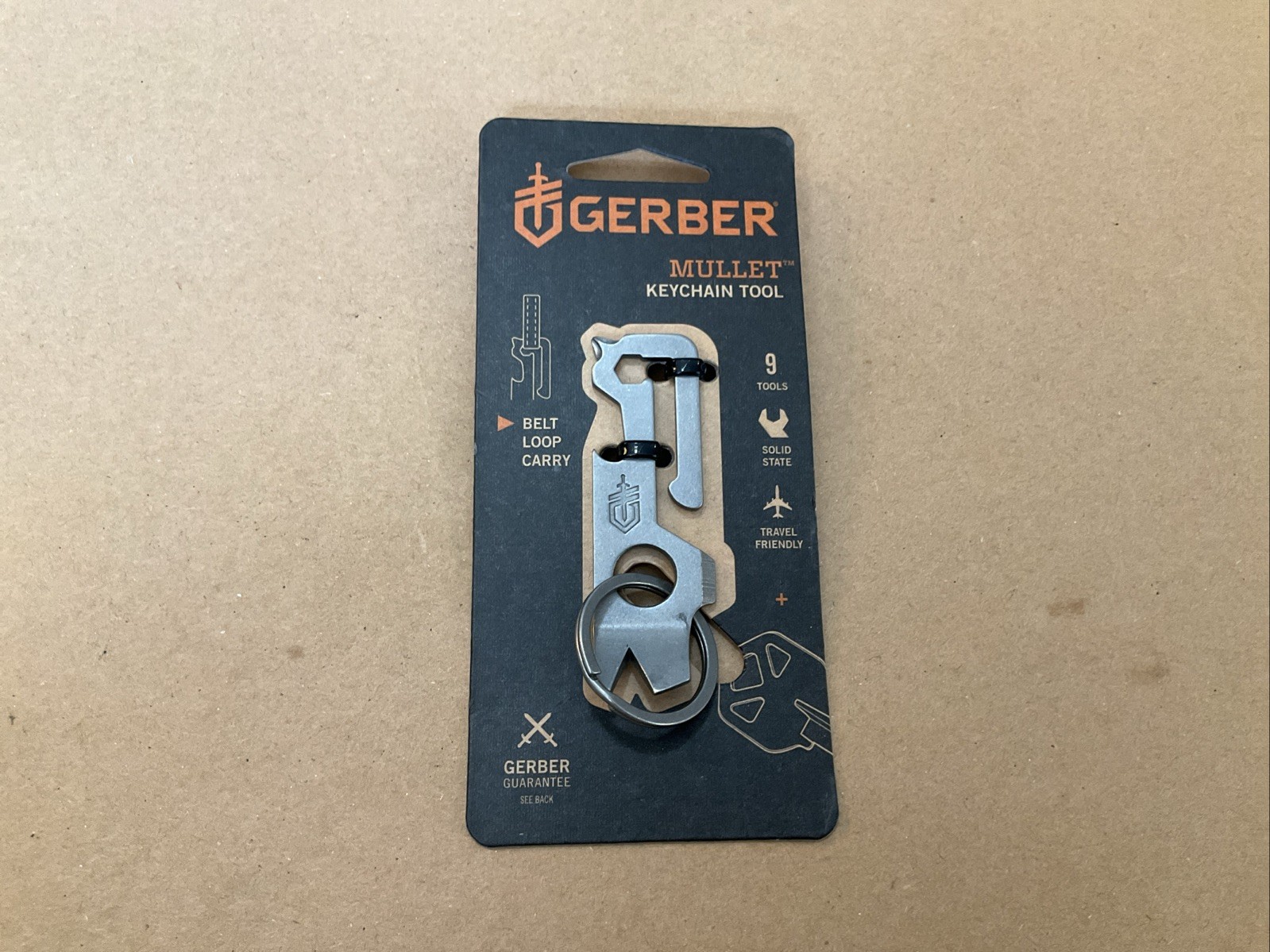 Gerber Mullet Keychain Multi Tool 9 in 1 Belt Loop Carry Travel Friendly