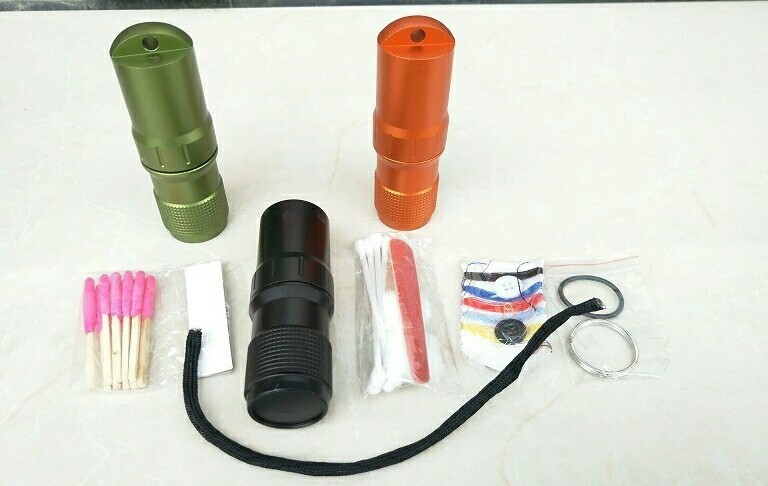 Waterproof CNC Keychain Aluminum EDC Survival Pill/Match Case Box Container Lid
