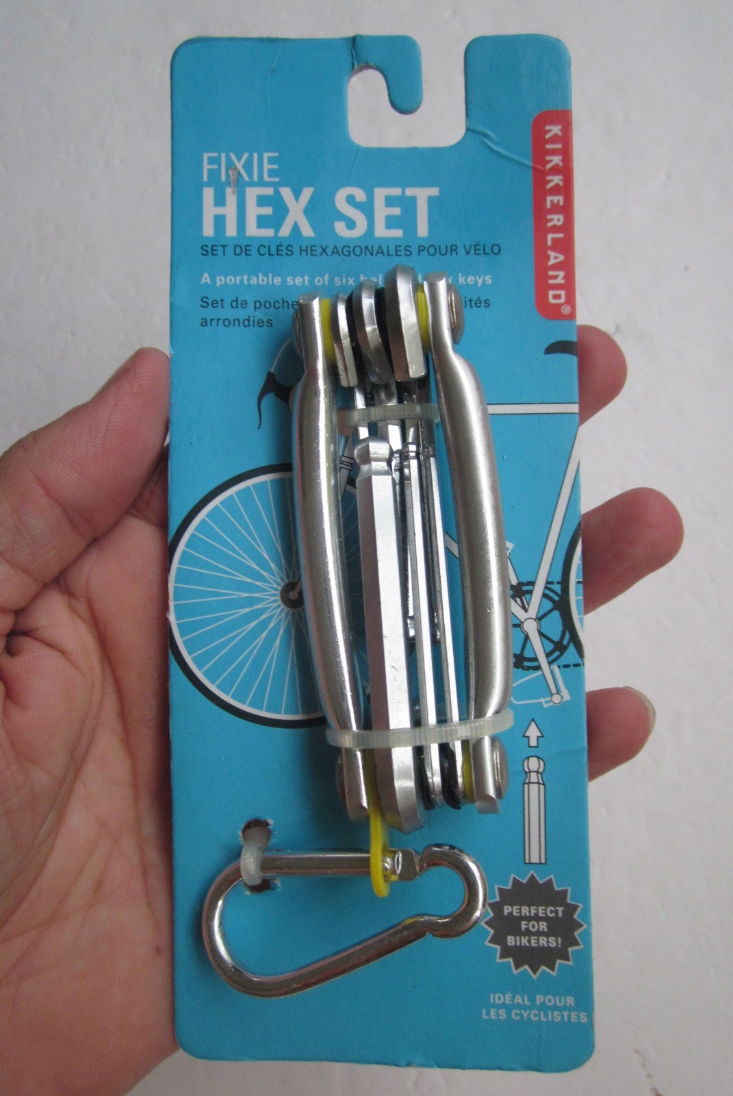 FIXIE HEX SET ACCESSORIES KEYRING CLIP BIKERS BIKE CYCLIST 6 BALL & HEX KEYS NEW
