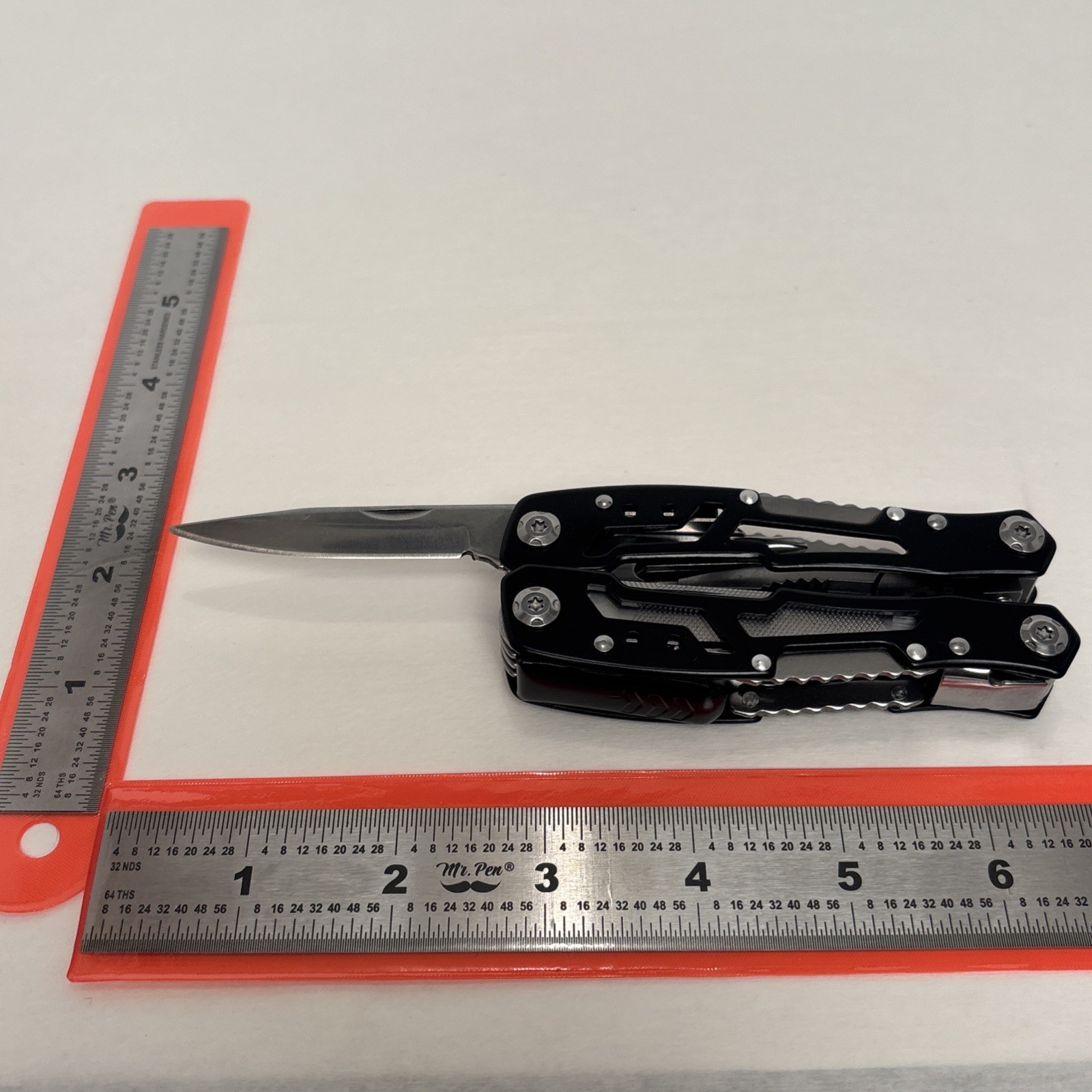 FANGFO Multi-Tool Tactical Black Heavy Duty Pocket Pliers EDC Tool w/ Pouch EDC