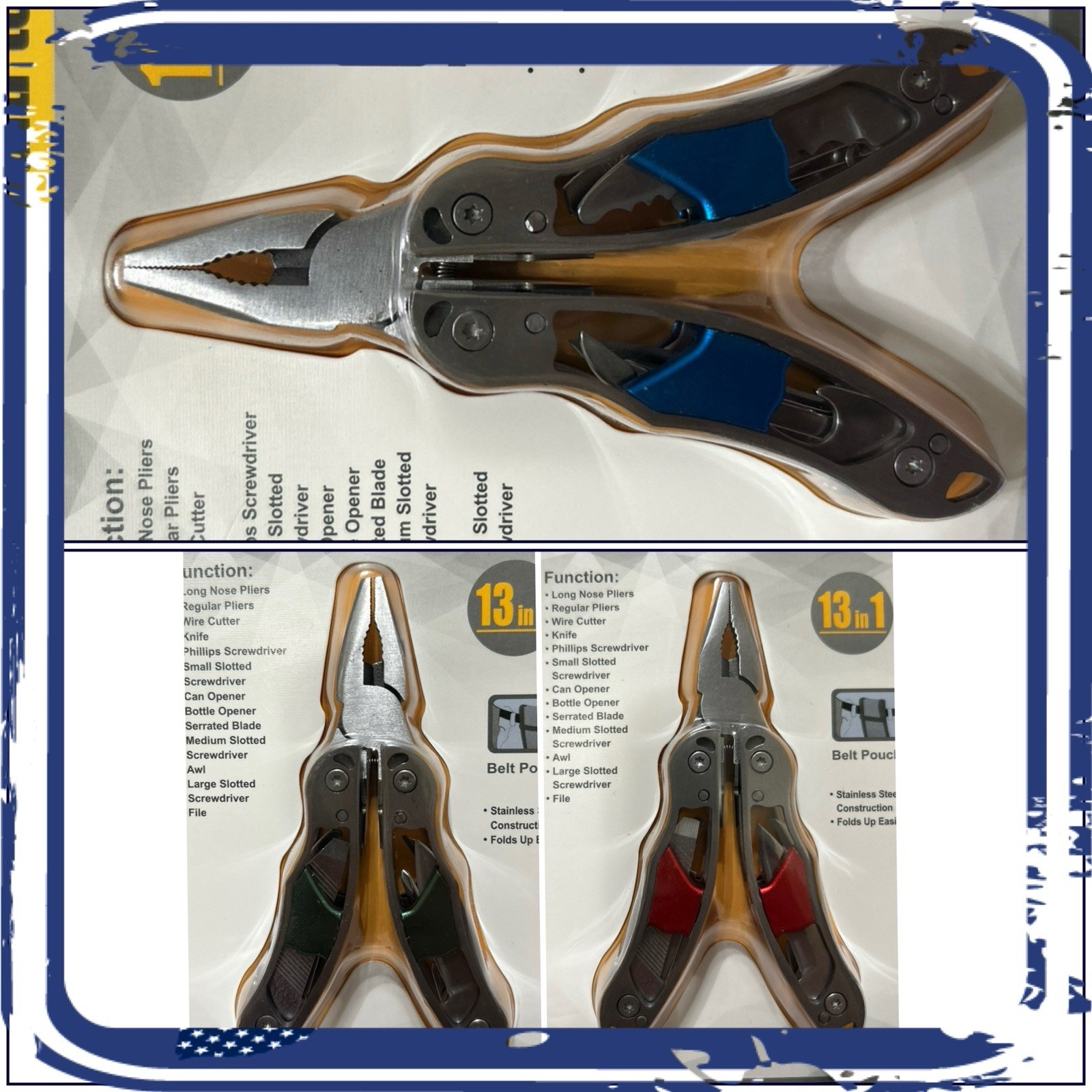 Sparrow’s EDC Special Topw 13 in 1 Micro Multi-tool Stainless Steel (3 Color Av)
