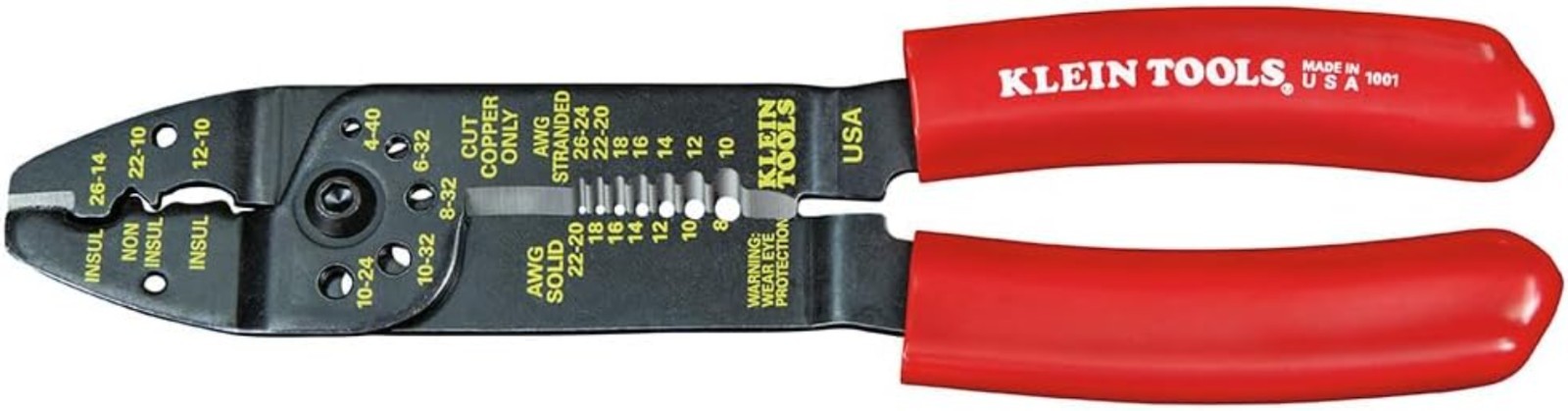 Klein Tools 1001 Multi-Purpose Wire Stripper & Crimper for 8-22 AWG, 8.5-Inches
