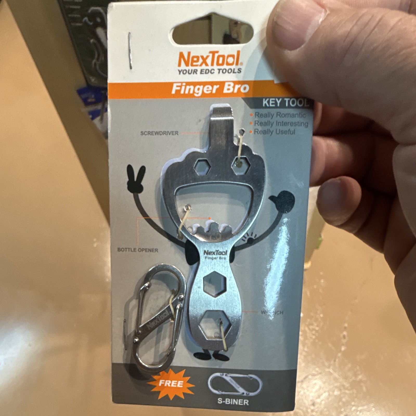 NexTool Finger Bro KT5009B Stainless Multi-Tool Key Bottle Opener Wrench