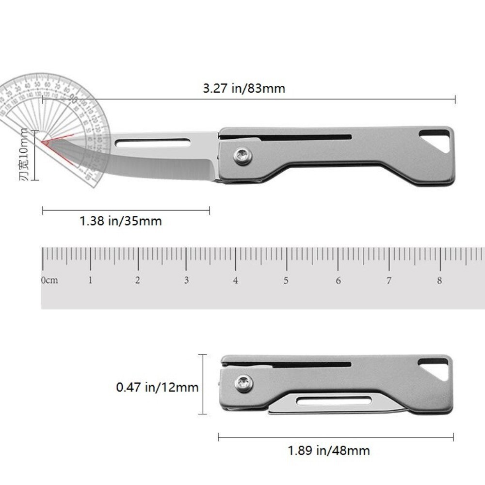 Titanium Alloy EDC Mini Folding Knife Handle Portable Keychain Pocket Knife