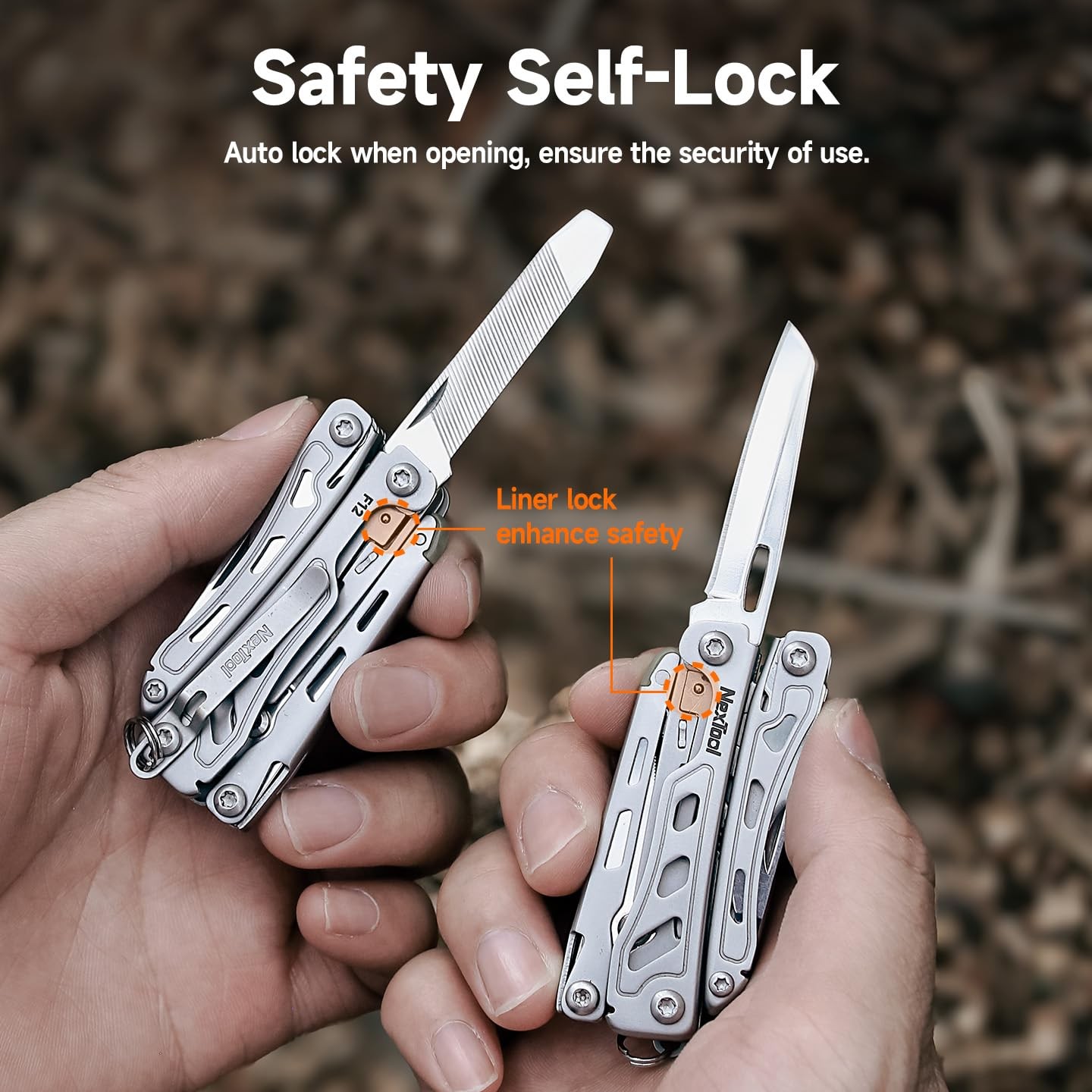 F12 Mini Multitool, 13-in-1 Keychain Multitool with Serrated Scissors, File a…