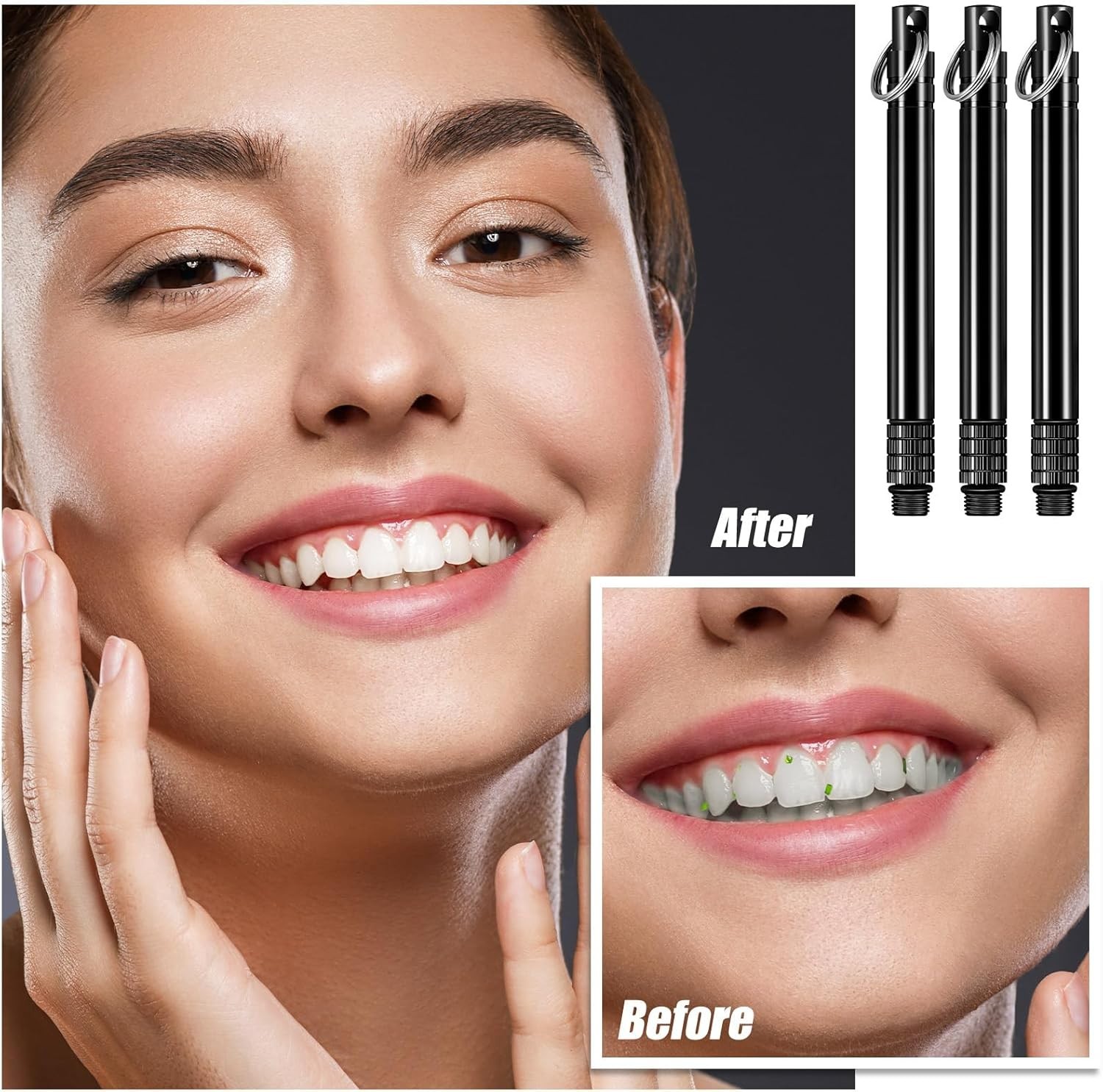 Metal Titanium Toothpicks, 8Pcs Silver Reusable Keychain Telescopic Toothpick