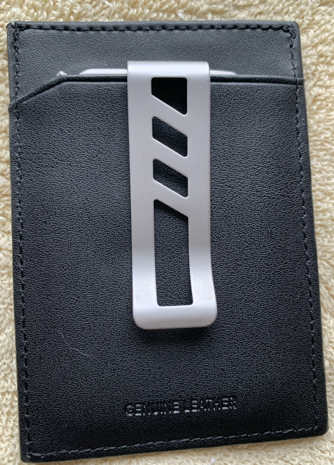Stainless Steel Credit Card Multitool Genuine Leather Multi Pocket Wallet