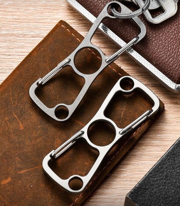 New Titanium Alloy Keychain Carabiner Bottle Opener Belt Fast Hanging Buckle EDC