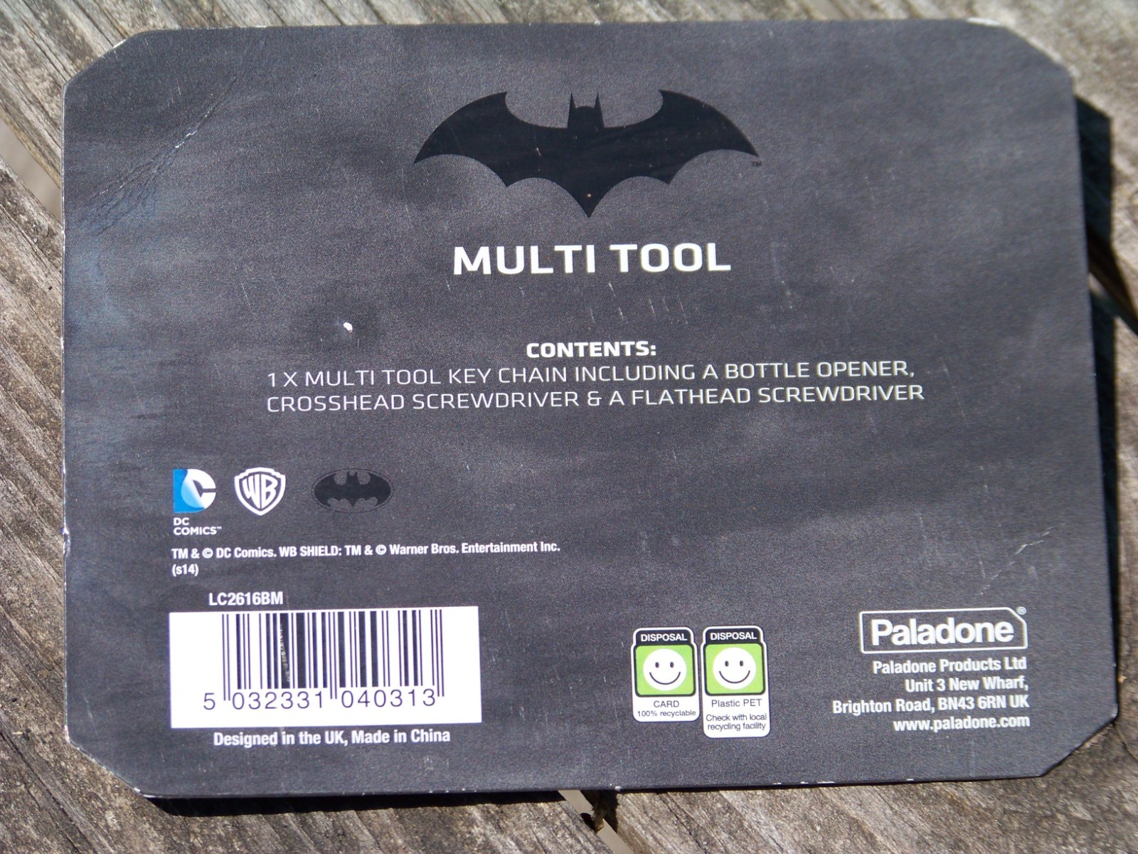NIP Batman E.D.C. Steel Multitool Keychain Screwdriver Bottle Opener DC Comics