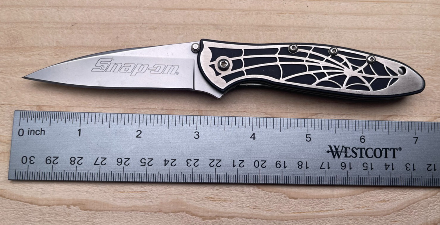 SNAP-ON Kershaw Leek 1660SBKSO – Spider Web 3D Inlay Handle Folding Pocket Knife