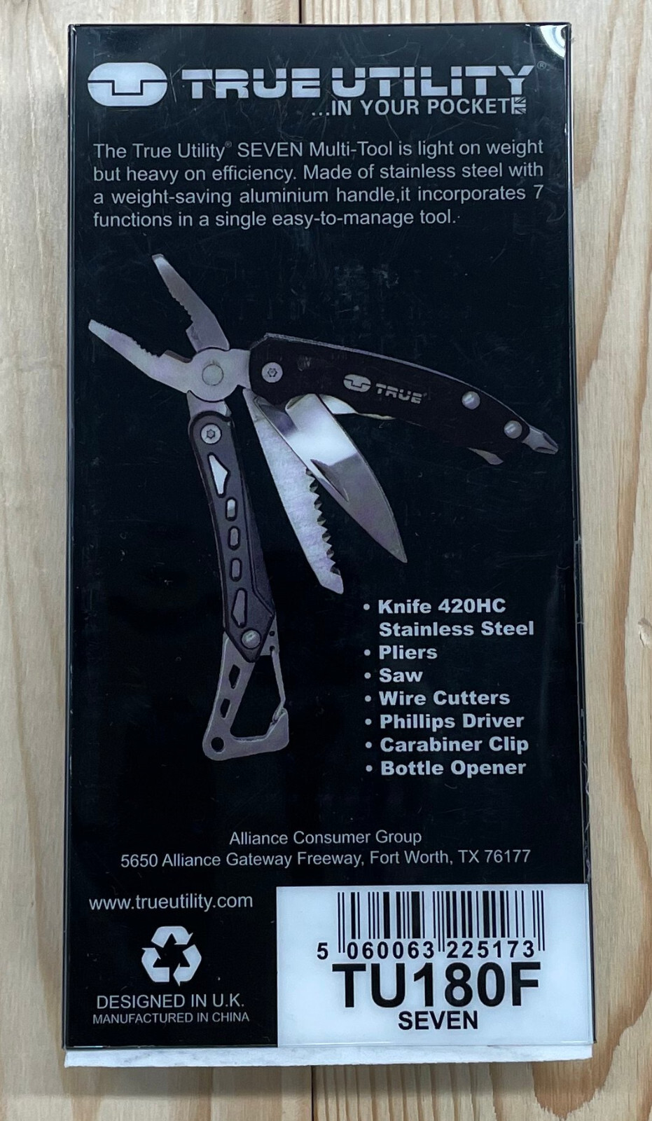 True Utility TU180F Seven Multi-Tool Saw Knife wire cutters Pliers Screwdriver