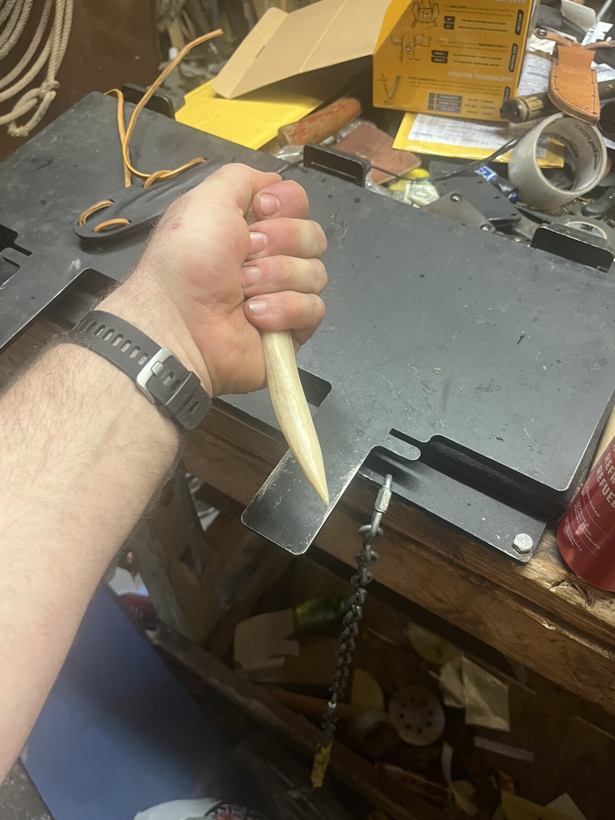 one time use 100% bone tool knife And Sheath With Zero Metal In It