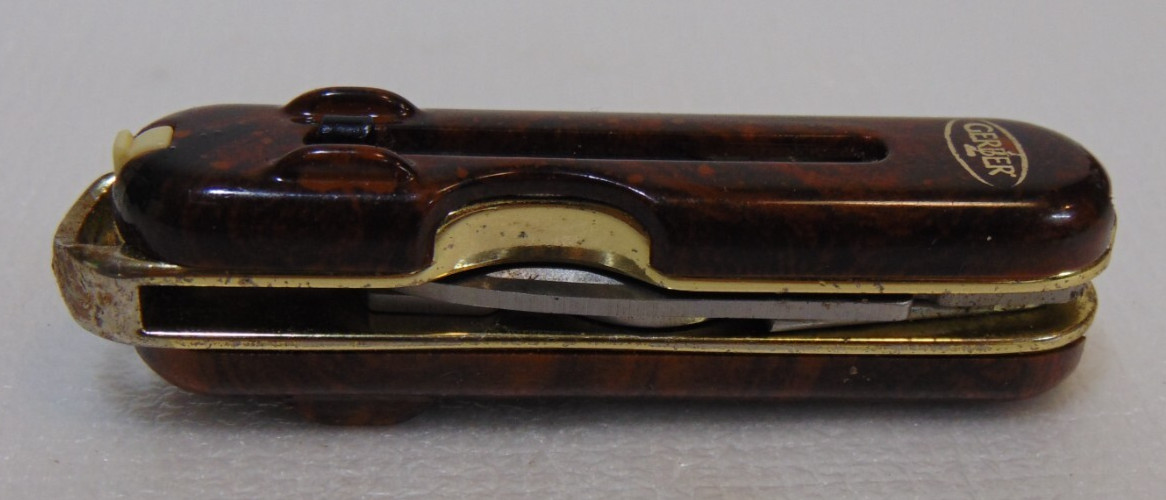 Gerber Fiskars Multitool Keychain Brown Rare Collectible Tweezers Vintage Old