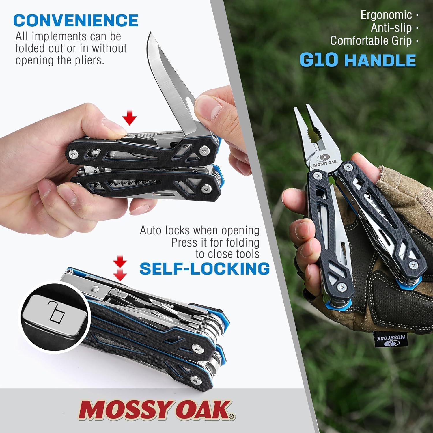 21-in-1 Stainless Steel Multitool with G10 Handle & Sheath – Perfect for Outd…