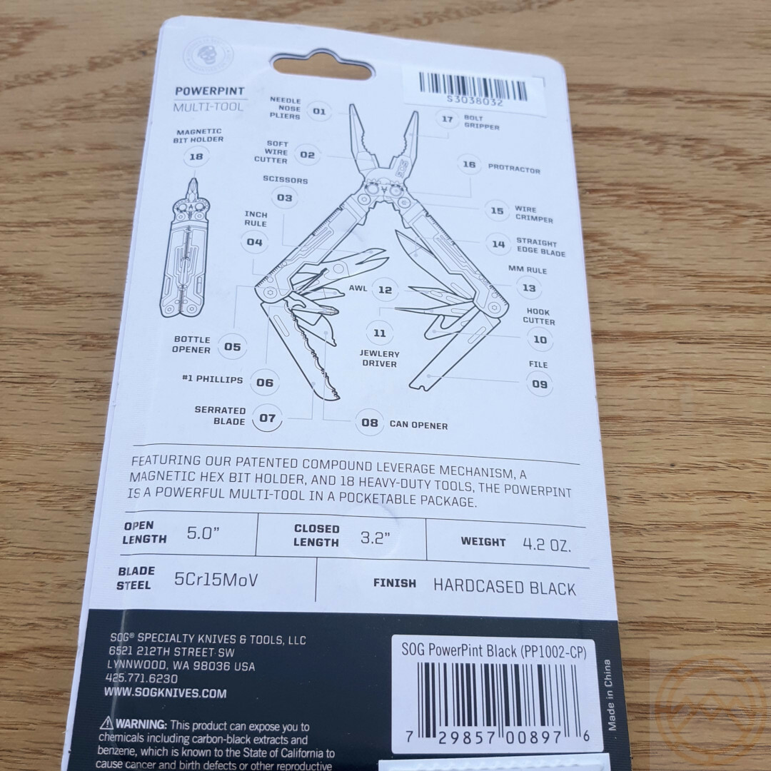 SOG Powerpint Multi Tool Pliers Wire Cutter Scissors Rulers Phillips Screwdriver