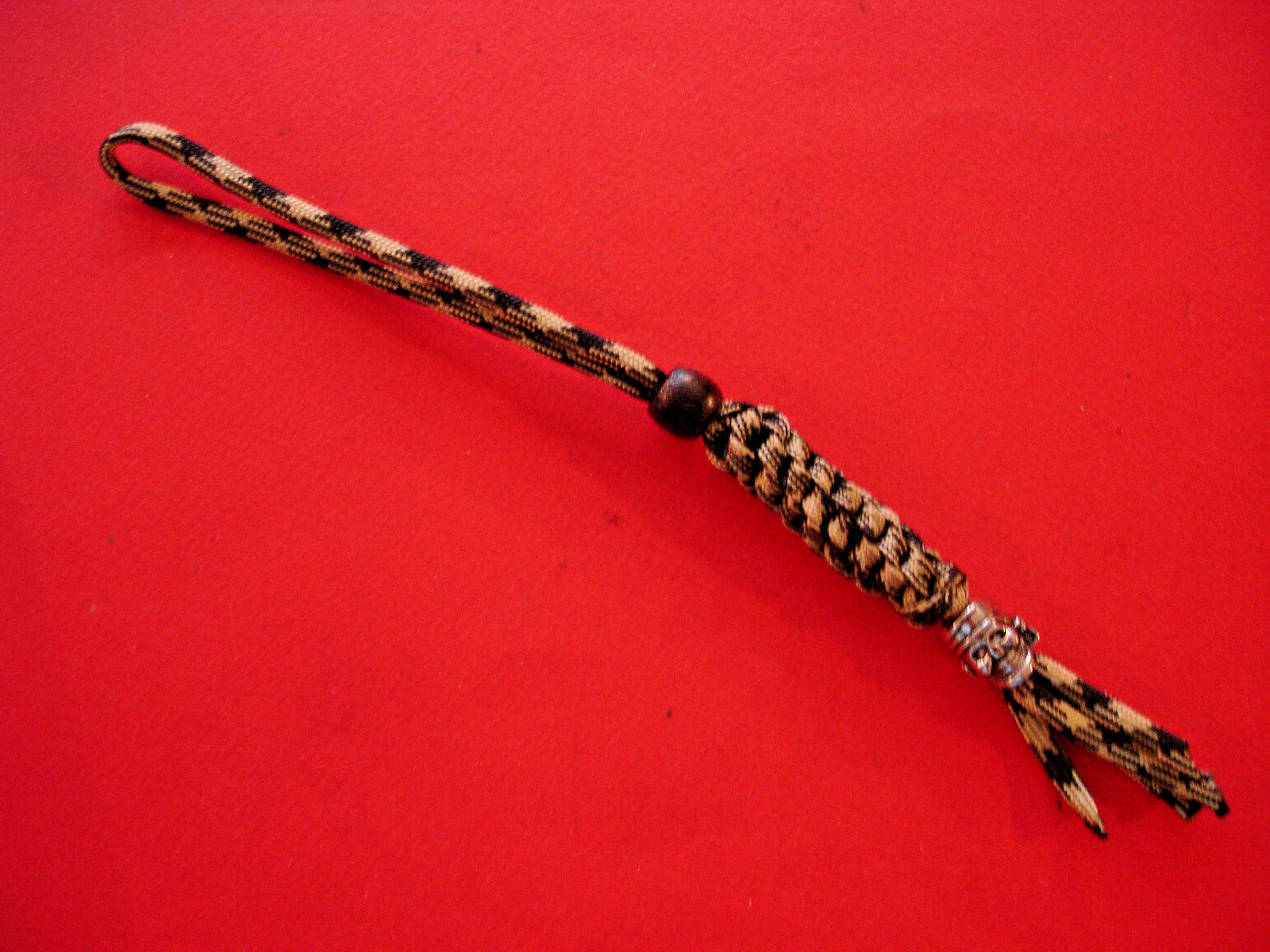 Knife Lanyard 550 Paracord Khaki Skull Bead Fob Backpack Zipper Pulls EDC USA