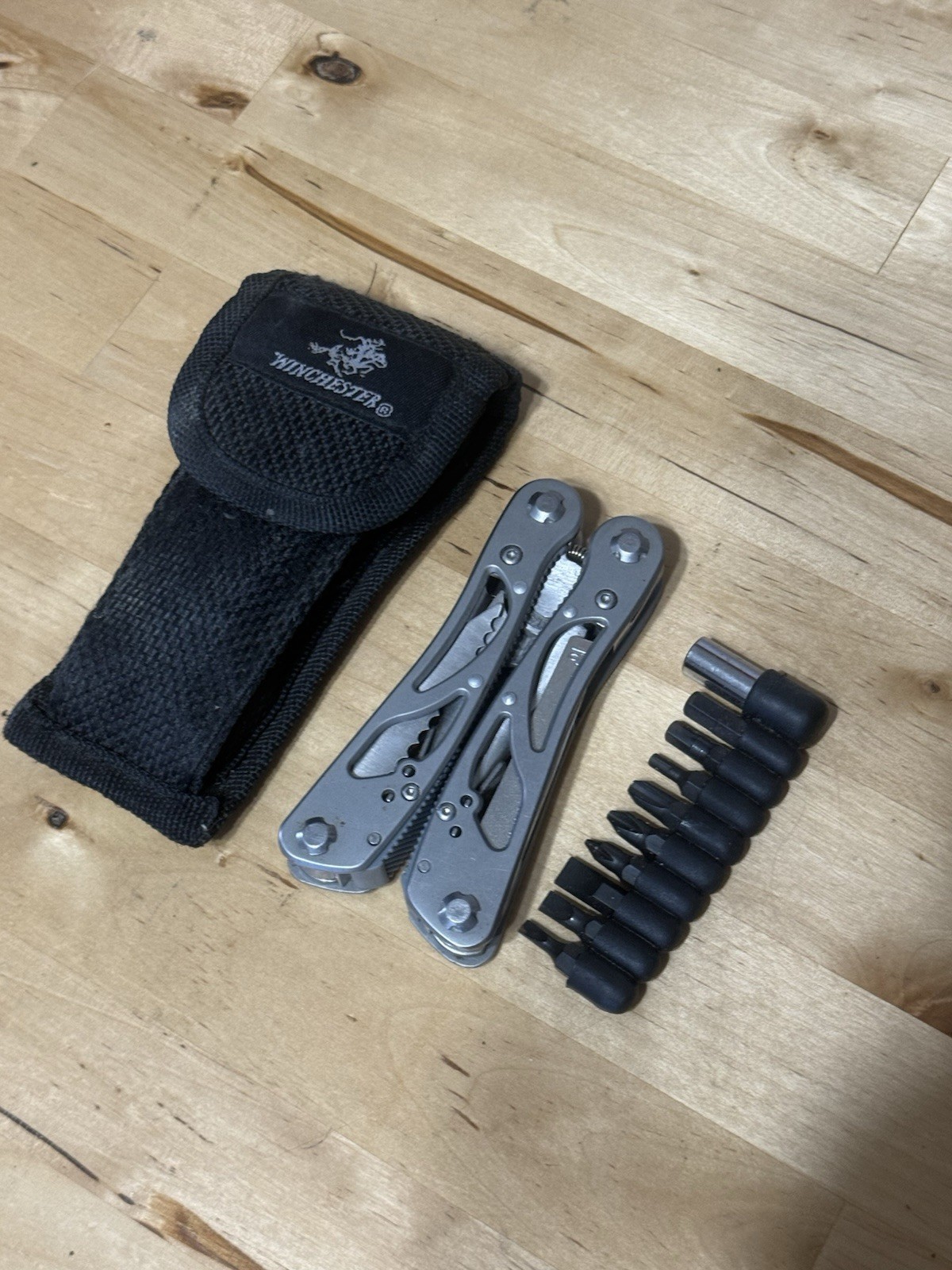 Winchester #2CR Folding Combination Multi-Tool Knife & Sheath EUC