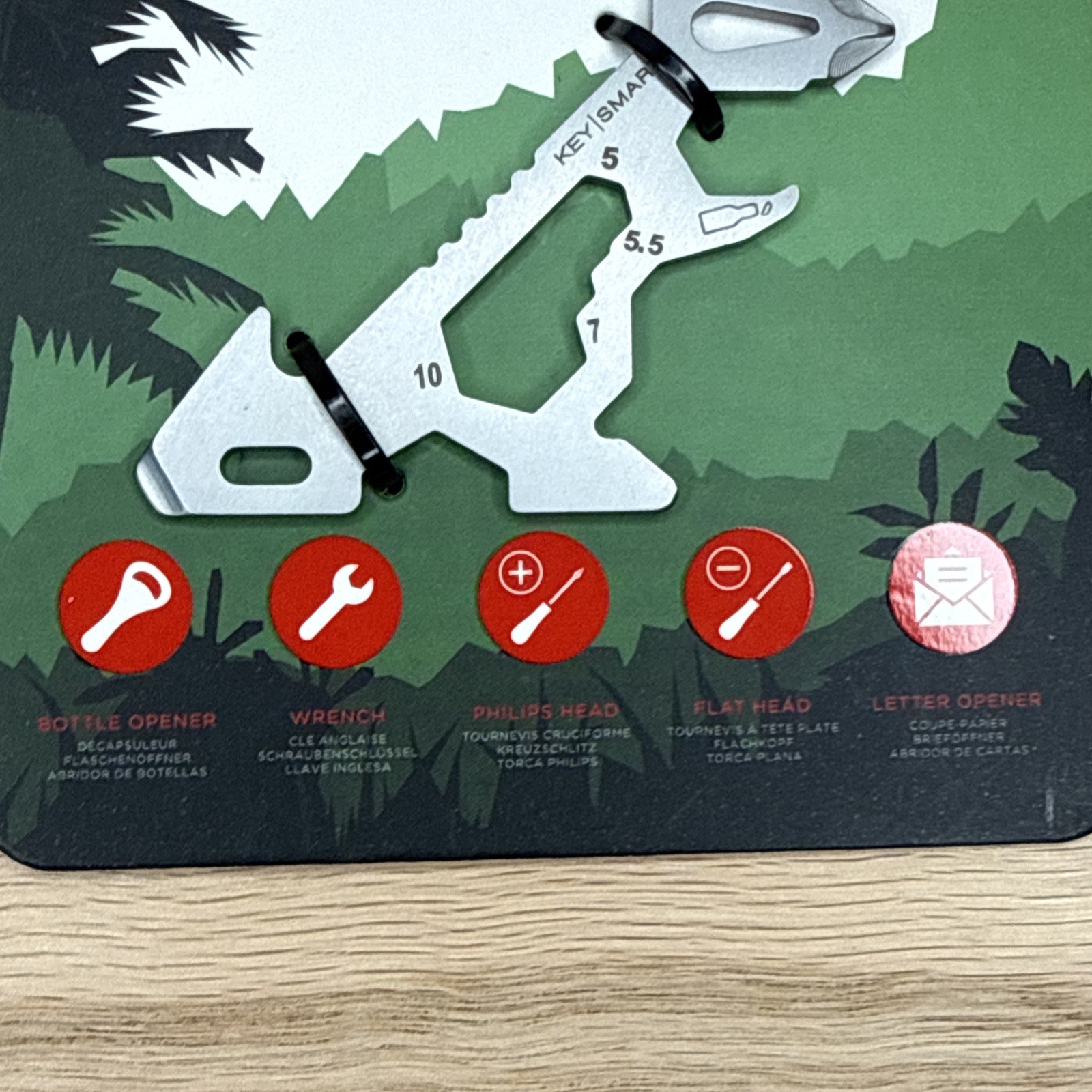 KeySmart AllTul Dino Multi-tool for Keyring or Wallet – Stainless Steel (NEW)