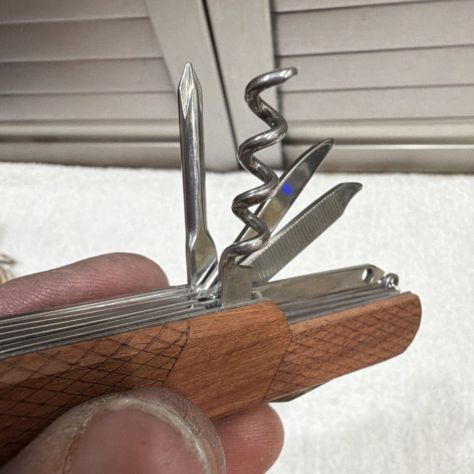 Winchester 11-in-1 Stainless Multi-Tool Pocket Knife Wood Handle Saw Scissors