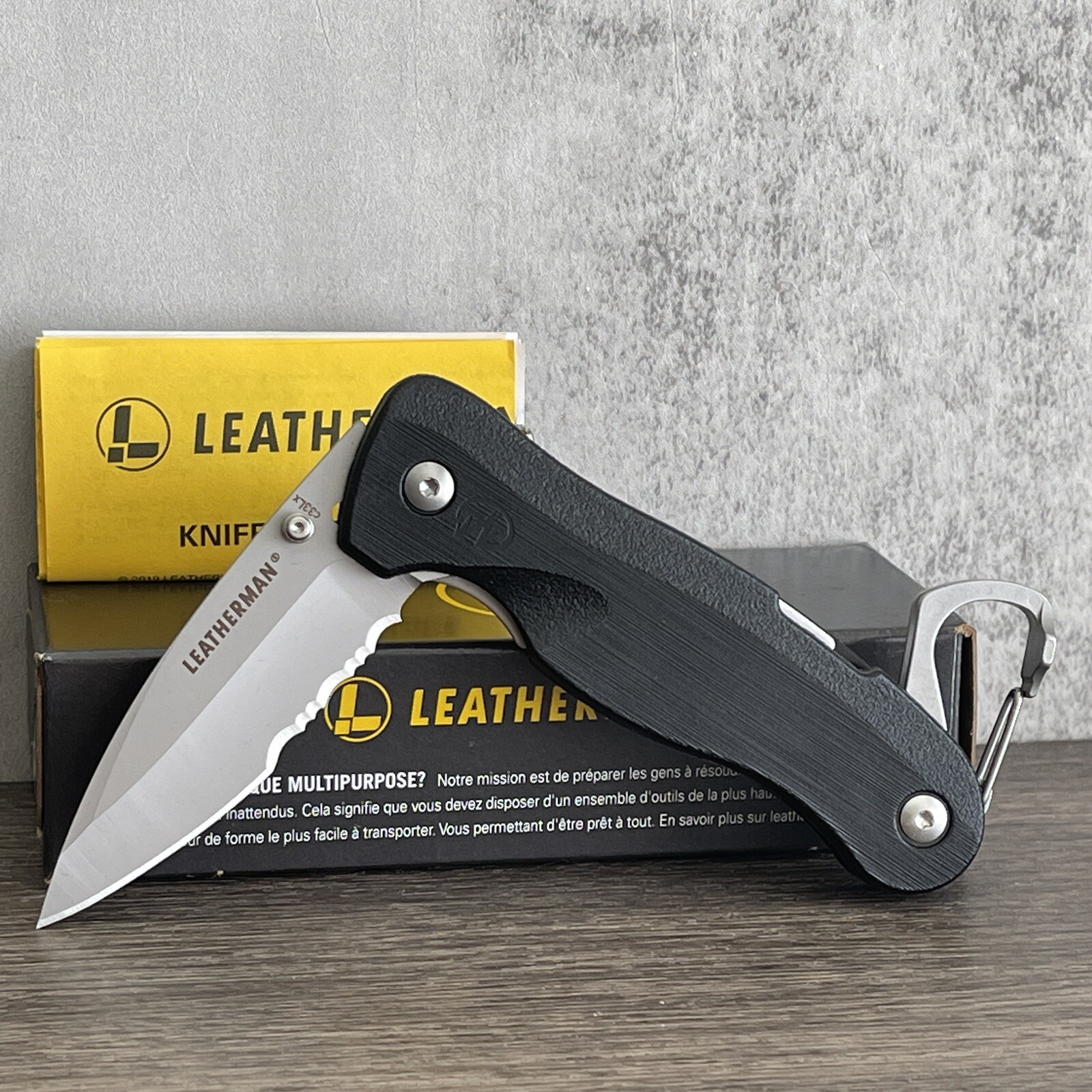 Leatherman Crater C33LX / C 33 LX Knife-Multitool; 420HC Combo Blade Launcher