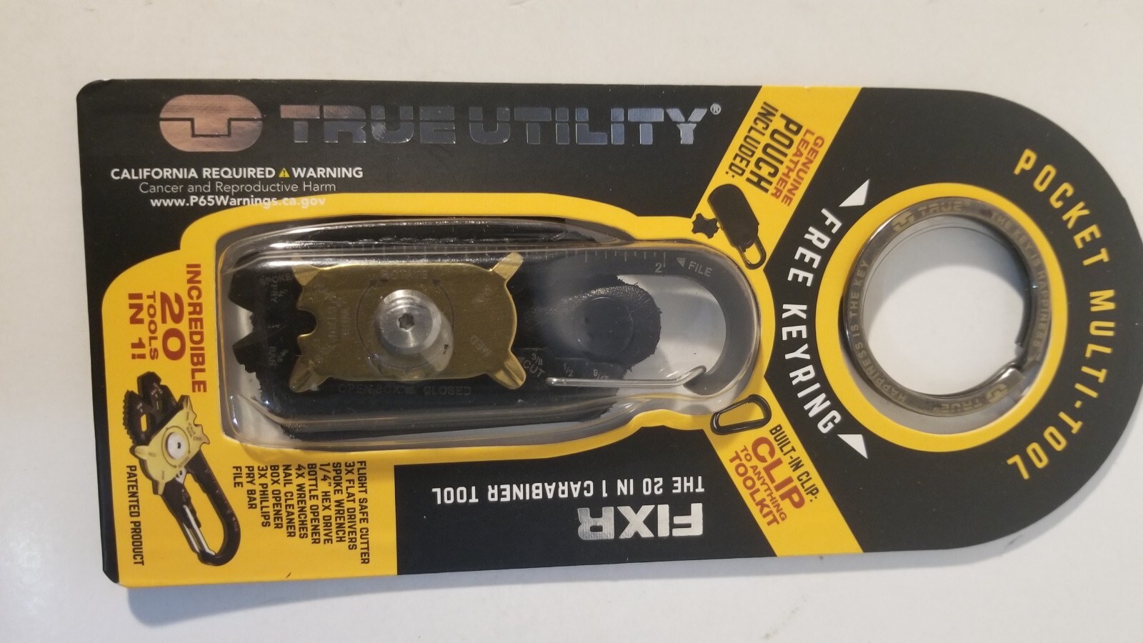 True Utility FIXR 20-in-1 Pocket Multi-Tool + Outdoor Products Waterproof Case