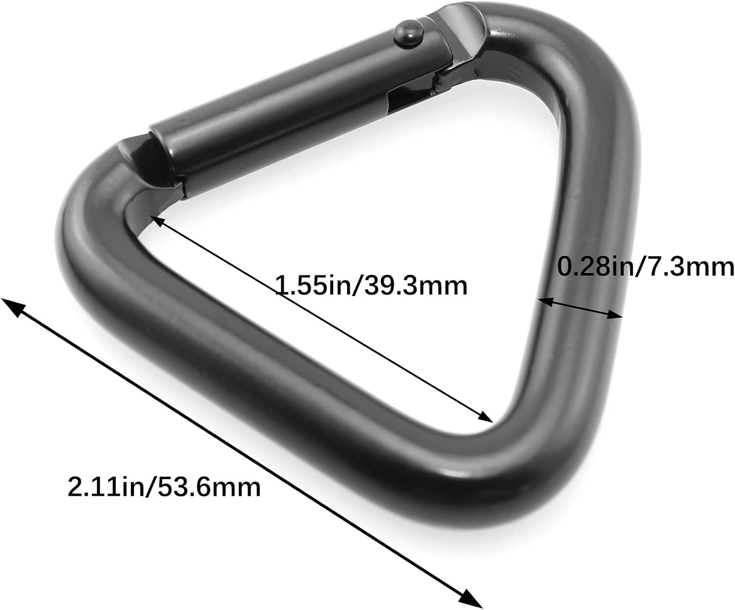 5PCS Black Aluminum Alloy Triangle Keychain Snap Hook Carabiner Outdoor Camping