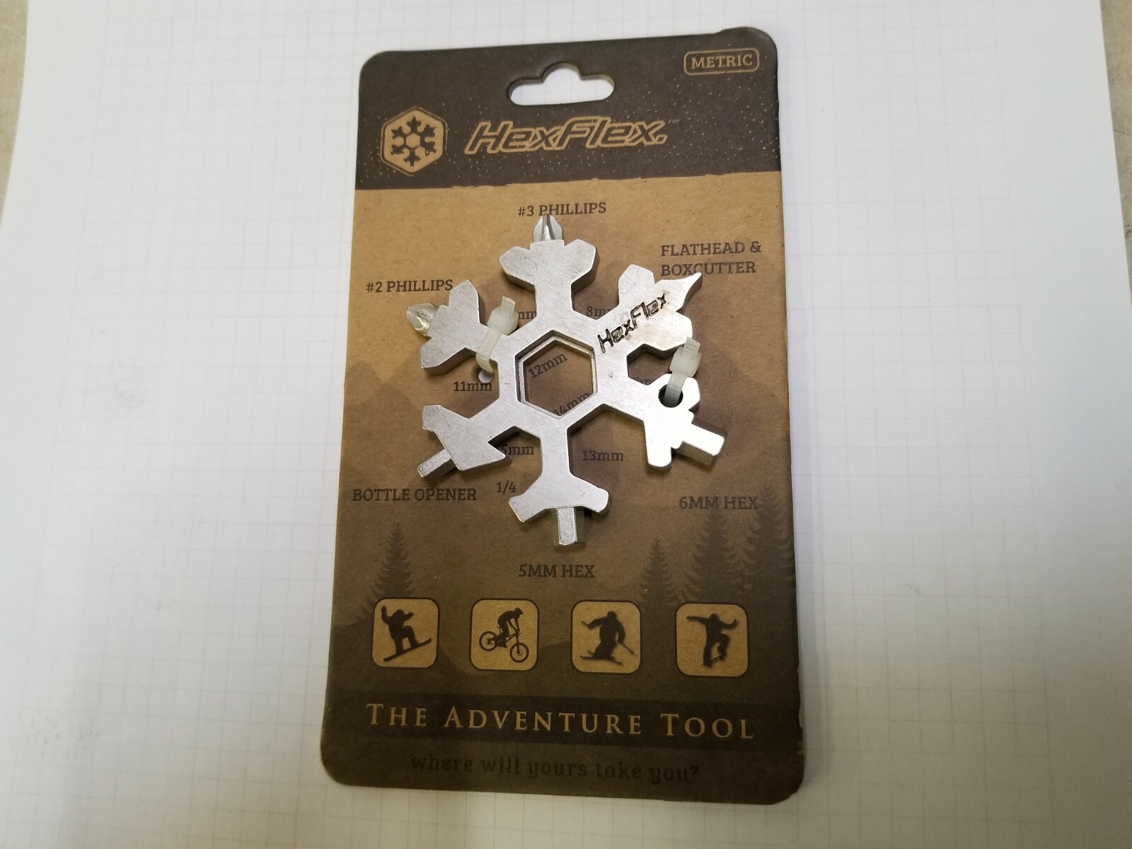 HexFlex Adventure Tool Metric Multi-Tool 15 in one New!