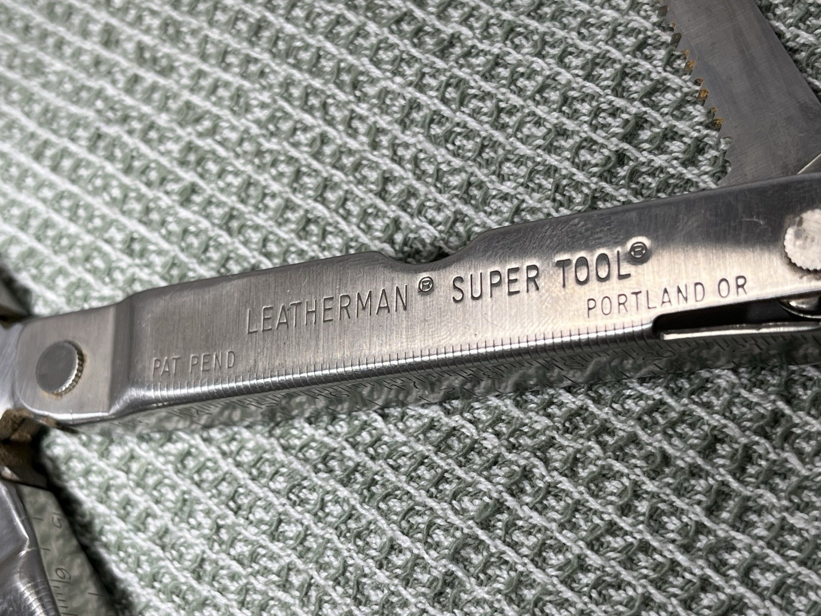 Vintage Leatherman super tool Patent Pending Portland Oregon Multi-Tool Pouch