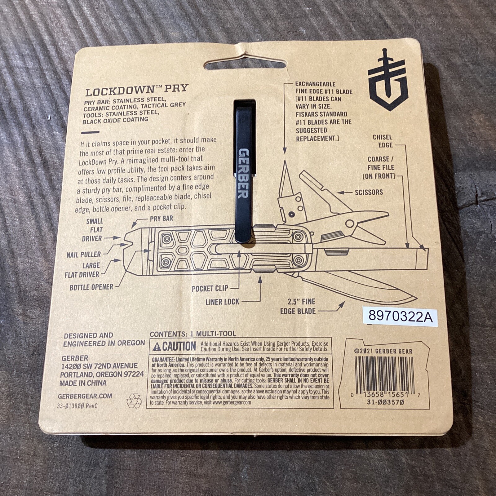 Gerber Lockdown Pry Multi-Tool, Stainless Steel Handles 31-003570