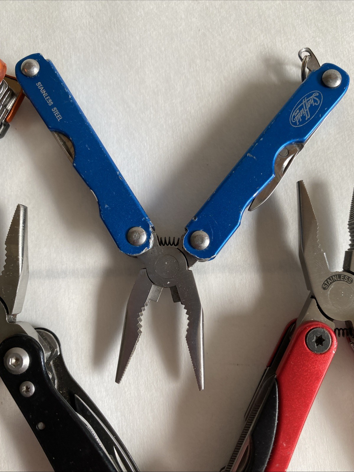 Lot Of 5 Mini Multitools Danco Coleman Sheffield Black Red Blue Camp Fish Hunt