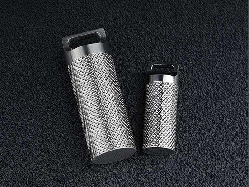 EDC Titanium Portable Waterproof Box Keychain Pendant Pill Storage Container