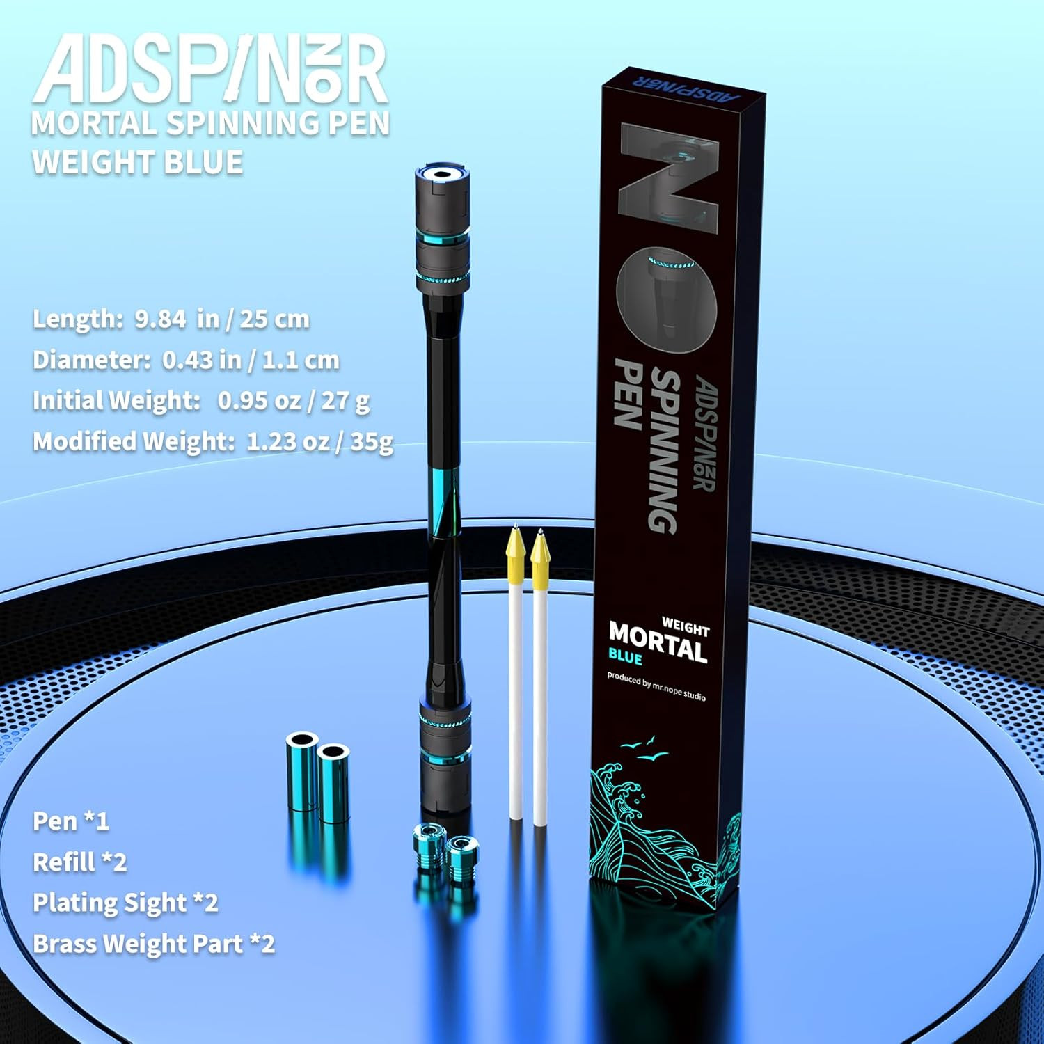 Weighted Spinning Pen for Advanced Tricks – Precision & Practice (Blue)