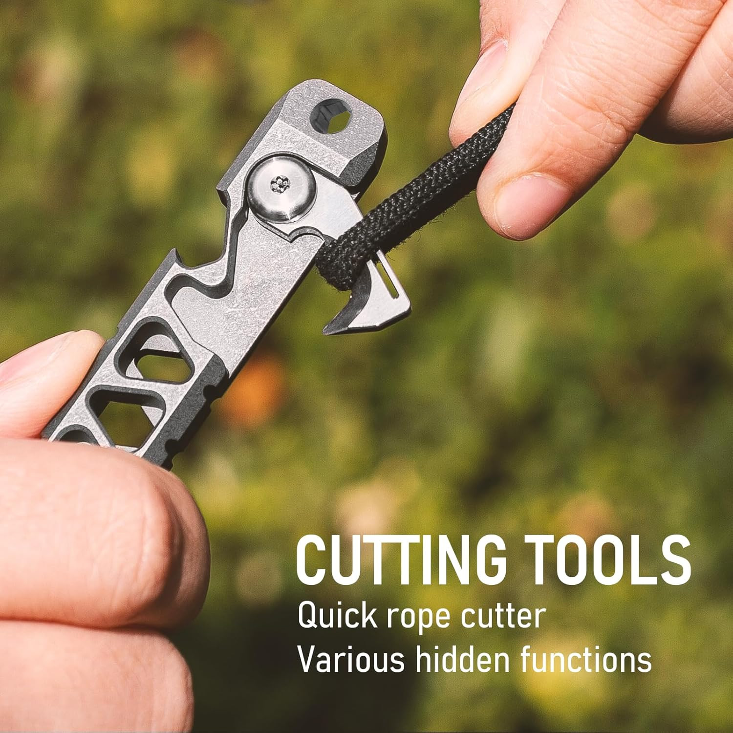 Titanium EDC Pry Bar, Keychain Pry Bar Multitool with Bottle Opener, Pocket Smal
