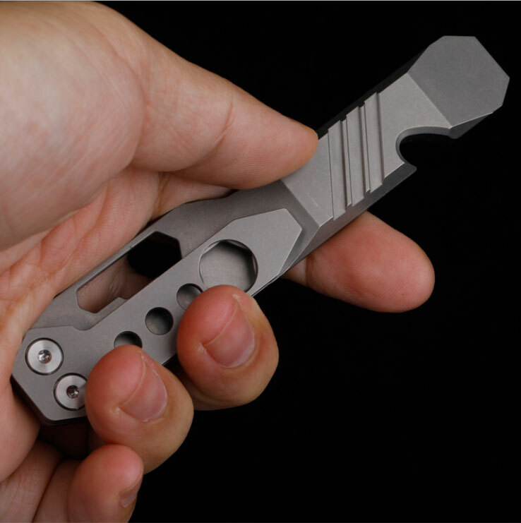 TC4 Titanium Alloy Pocket Pry Bar Pendant Crowbar Opener keychain Multi EDC Tool