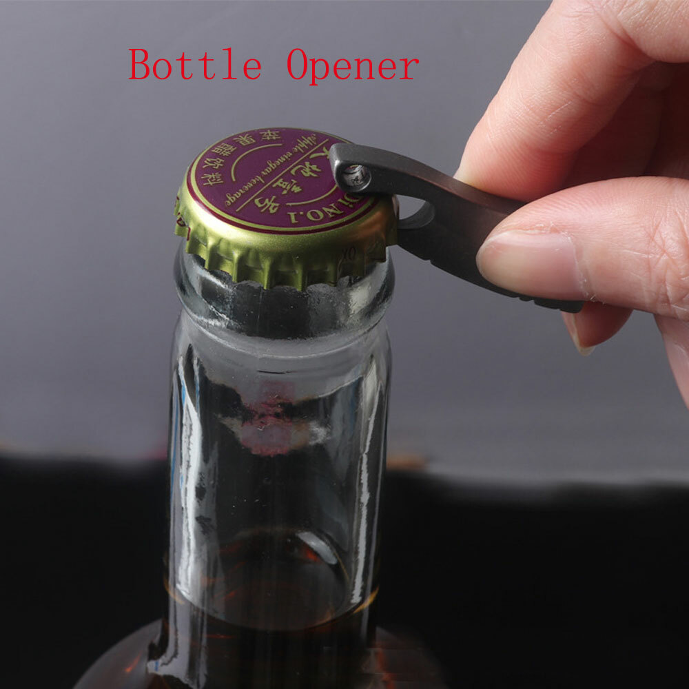 Titanium Alloy Kitchen Knife Key Bottle Opener Keychain Pendant EDC Carry Tool