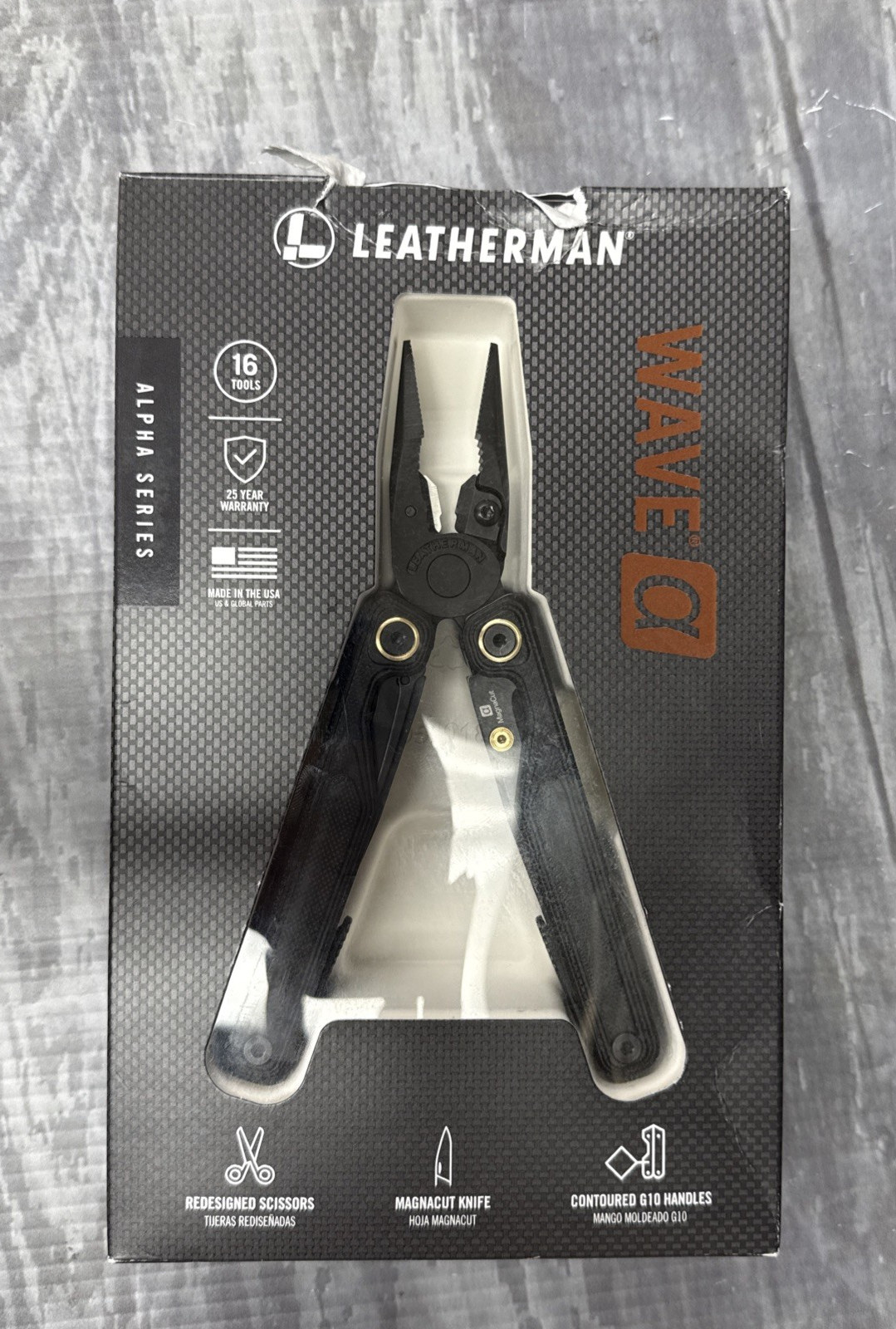 Leatherman Wave Alpha Obsidian 16 Tools Magnacut Blade G10 Handles 833333