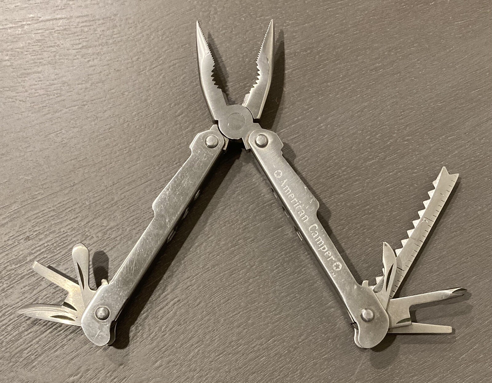 American Camper Stainless Steel Folding Multi Tool Pocket Knife Pliers Saw