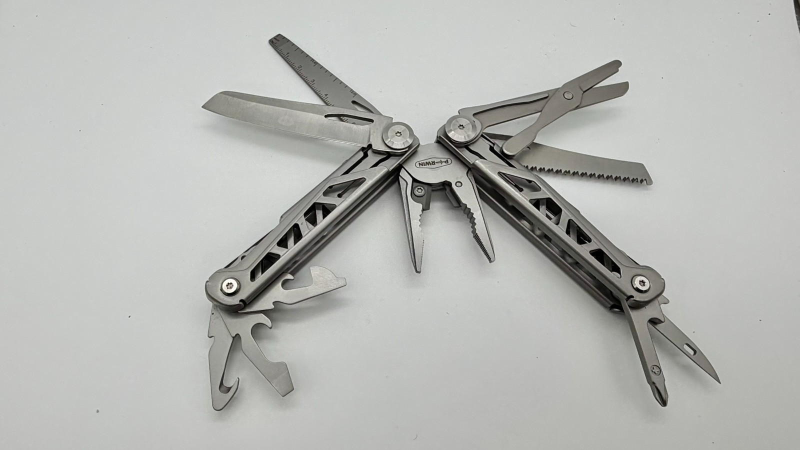 PERWIN 17-in-1 Multi-Tool Pliers Pocket Knife Saw Scissors File Self-Locking EDC