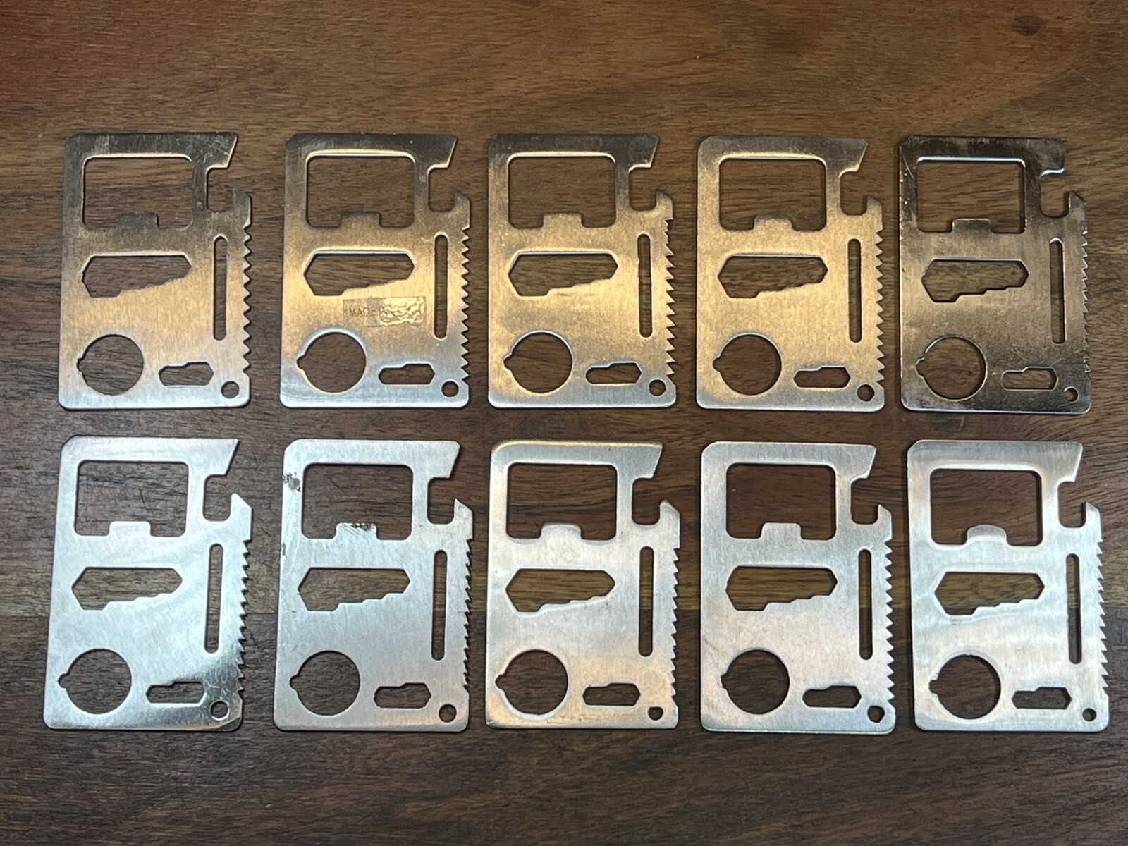 11n1 Multi Function Survival Pocket Card Tool Camping Emergency Gear (Lot of 10)