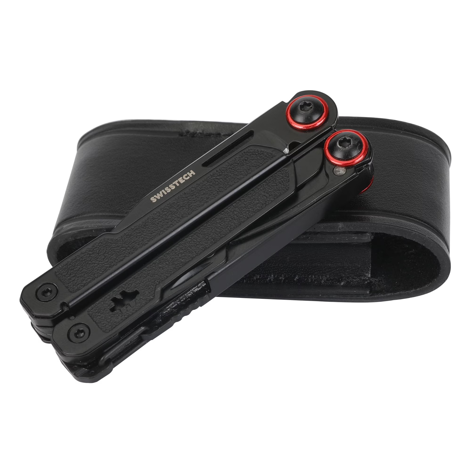 Swiss Tech Uberall 11-in-1 Folding Mini Multi-Tool Ultra Compact with Leather Sh